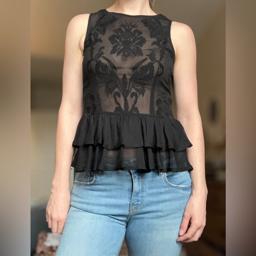 GUESS sheer Black top